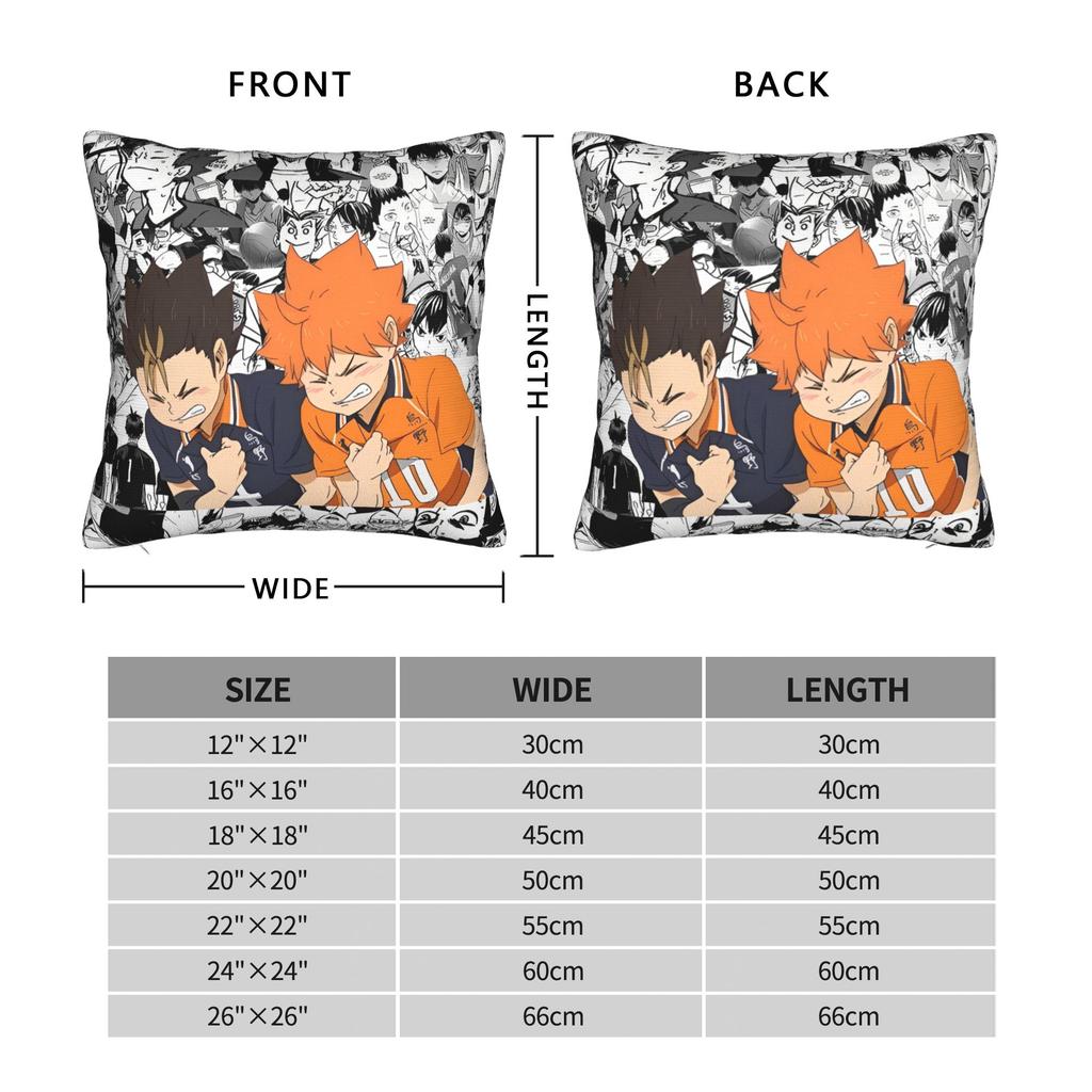 Haikyuu Квадратные Наволочки Волейбол Манга Чехол для Подушки Креативный Полиэстер Декор Наволочка для Дома 18x18