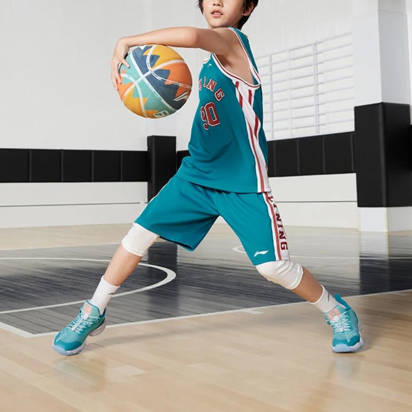 Баскетбольные кроссовки Li Ning Sonic 8, удобные, универсальные, нескользящие, легкие, с низким верхом, детские баскетбольные кроссовки Pure-Blue YKBR042-1