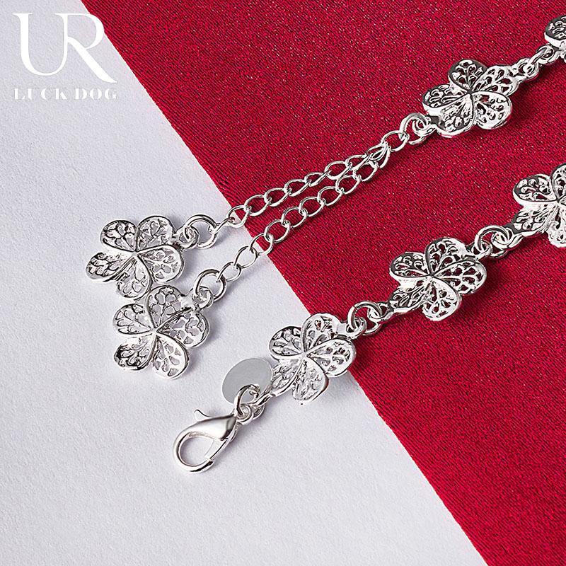 925 Sterling Silver Full Flower Bracelet Fashionable Wedding Jewelry