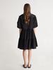 Kaie Frill Collar Loose Fit Tiered Dress_Black