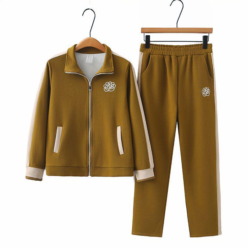 Элегантная осенняя спортивная одежда: Стильный костюм для мам среднего возраста, 50-60 лет, Премиум полный комплект