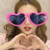 Fashion Large Frame Party Props Masquerade Peach Heart Glasses Glow Glasses Shades Big Glasses