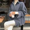 Vintage Corduroy Women Blouses Casual Large Size Harajuku Basic Chic Long Sleeve Shirts Retro Coats Female Jackets