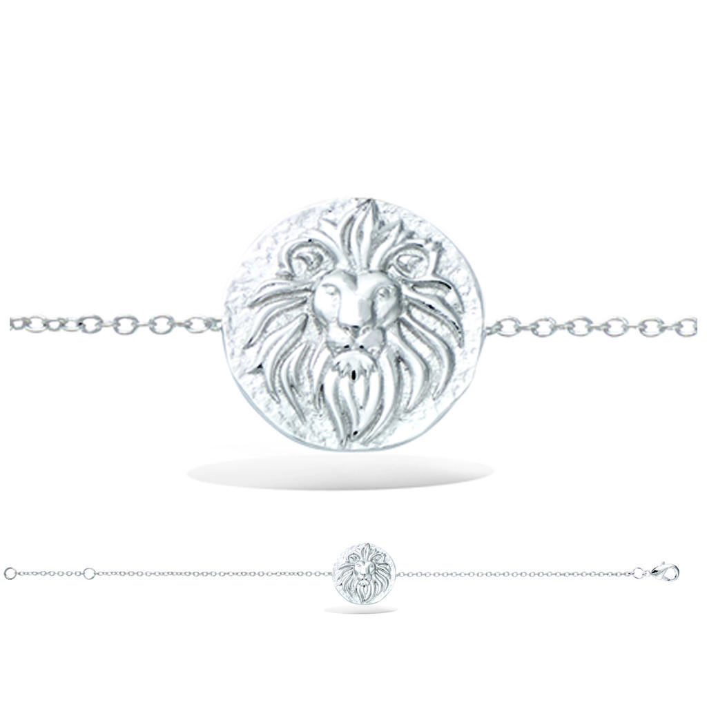 Les Trésors De Lily [R3434] - Silver 'Lion' Silver Bracelet (rhodium) - 17 Mm