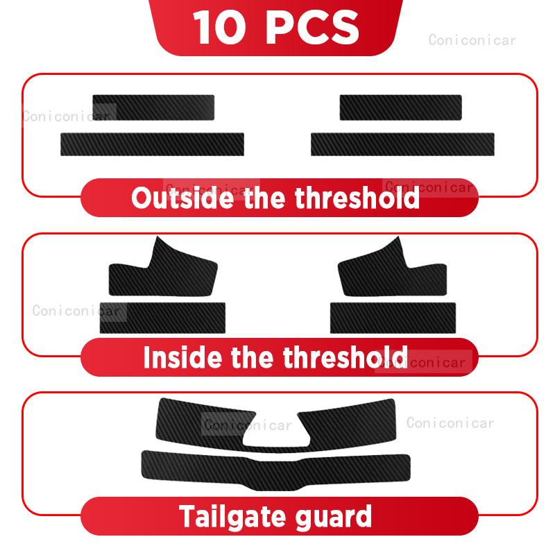 Автомобильные наклейки на пороги из углеродного волокна для FORTHING T5 EVO 2025, декоративные наклейки на педали порога, защита от царапин, аксессуары