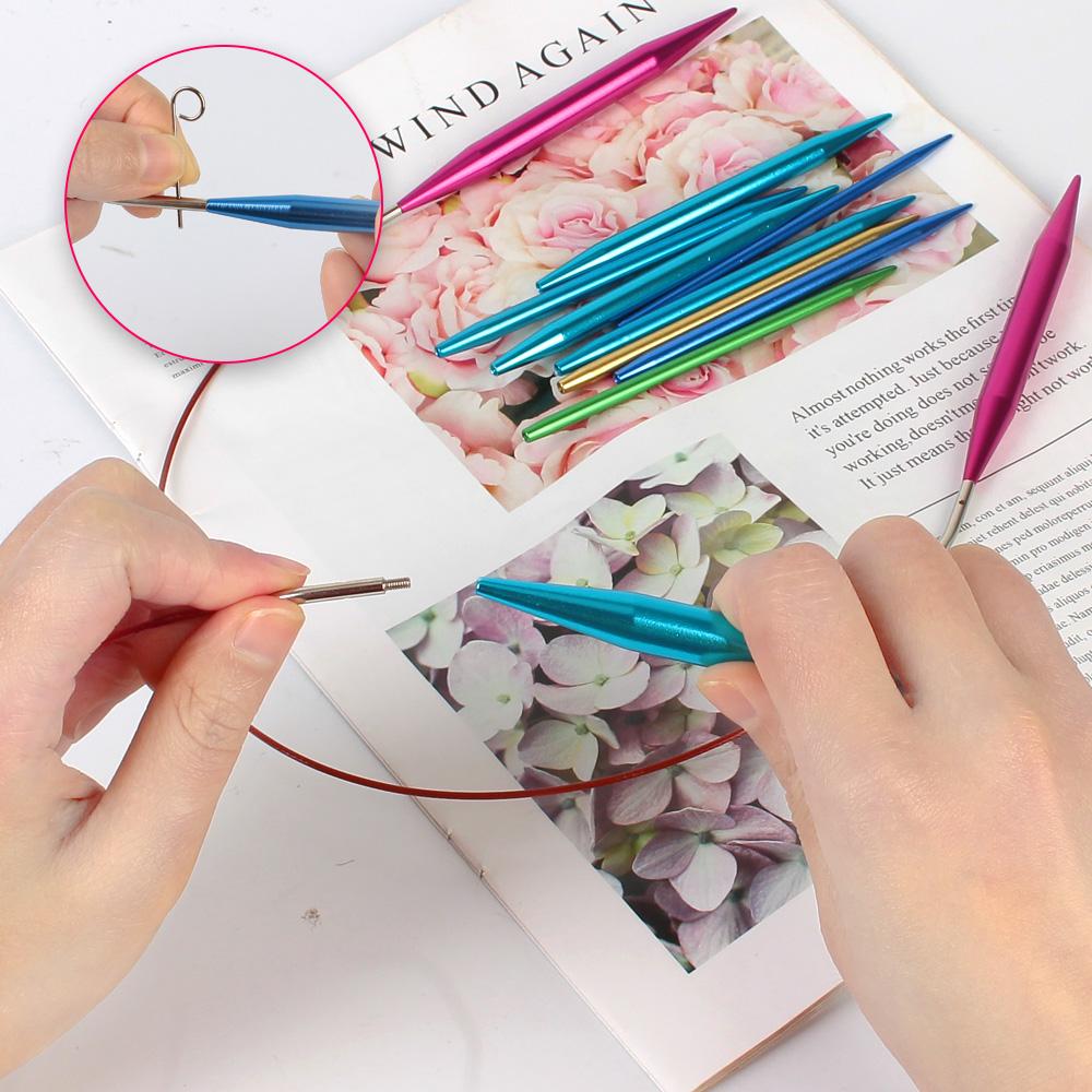 Для вязания крючком пряжа аксессуары набор круговых спиц набор для начинающих подарок 26 шт сменные спицы для вязания крючком