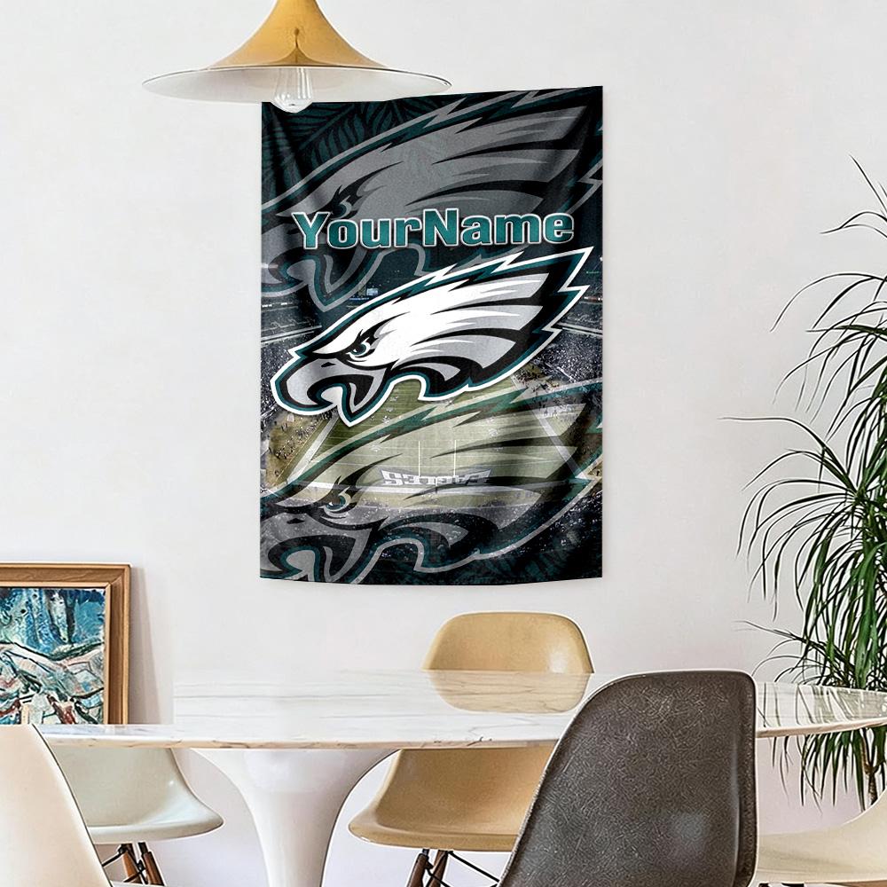 Philadelphia Eagles Custom Your Name Wall Decor Tapestry Art For Pet Memorial Birthdaywedding Party Backdrop Family Gift