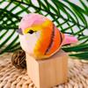 Colorful Bird Ornament with Wood Base Handmade Engraving Process Crafts Art Healing Bird Carving Decoration Feather Animal Model Adult Sex Wear