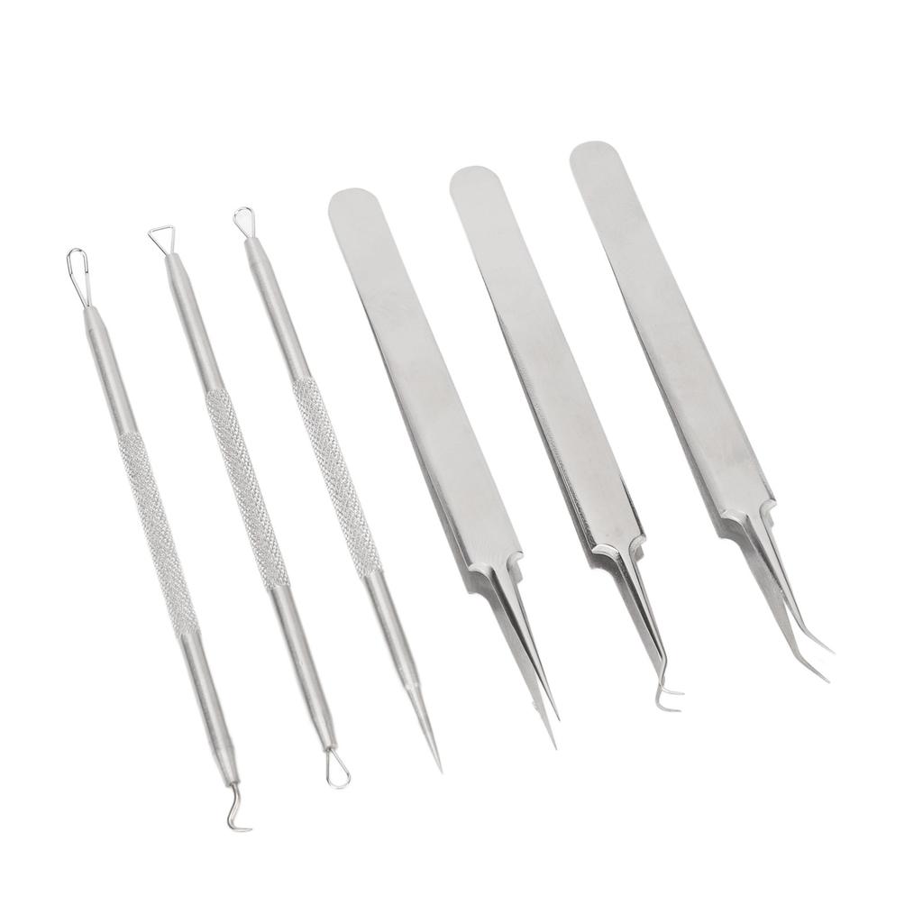 6pcs Blackhead Remover Tool Stainless Steel Pimple Comedones Extractor for Blemish Whitehead Popping