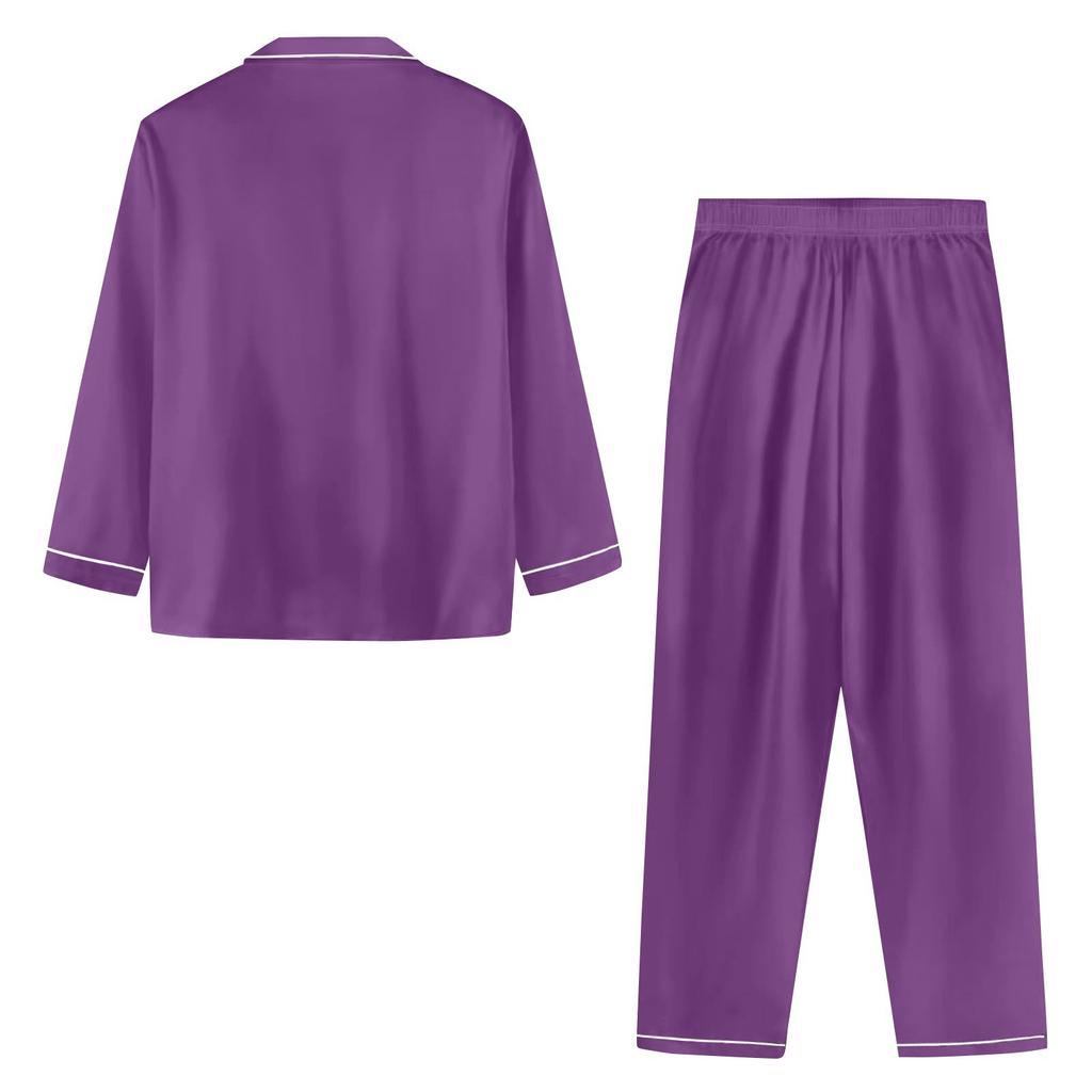 Женский повседневный кардиган с длинным рукавом, пижамный комплект, домашняя одежда из шелка, комплект из двух предметов