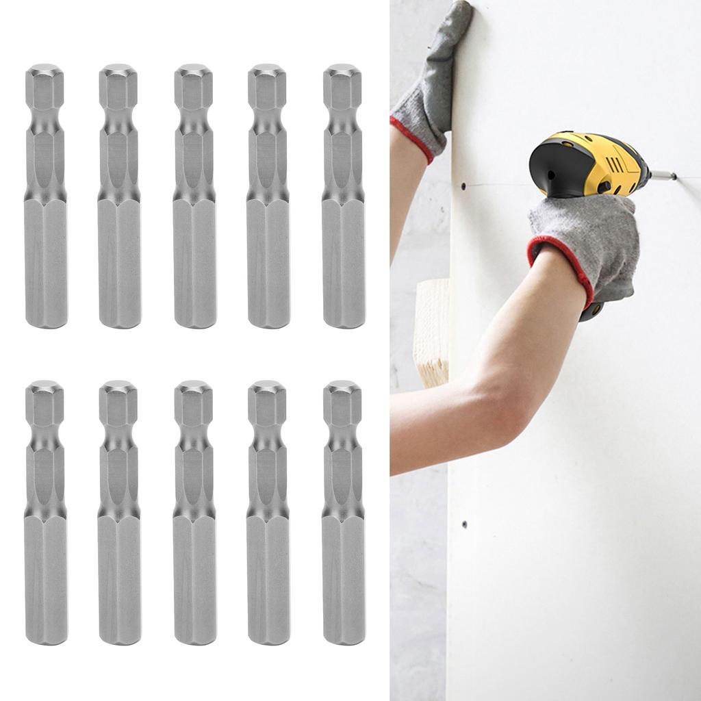 10 шт. Насадки для электрической отвертки Закаленные Шестигранный патрон Магнитные Легированная сталь S2 8 мм 50 мм