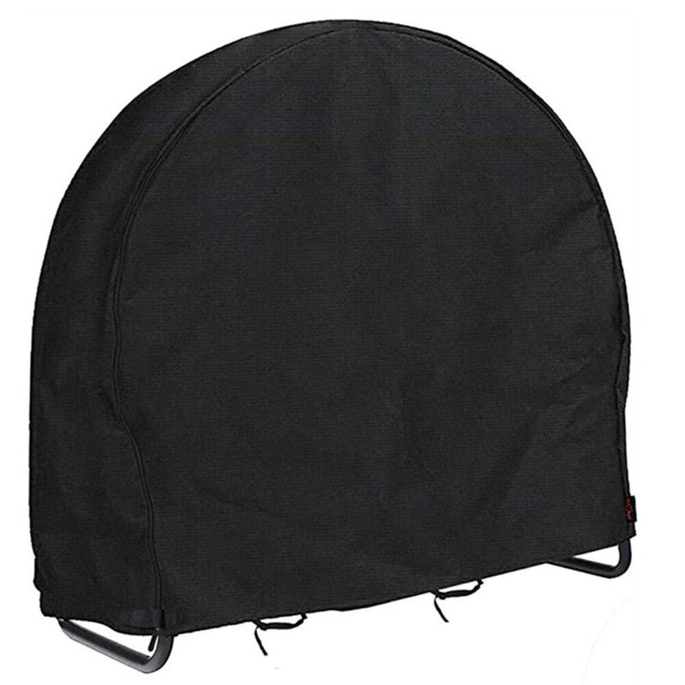 Heavy Duty 210D Oxford Fabric Firewood Log Hoop Cover with Zipper for 40 Inch Wood Storage Holder Windproof Adjustable Buckles