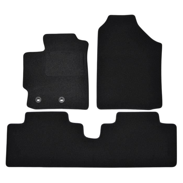 Tapis De Sol - Toyota - Yaris 2011-2019 - Velours Noir - 3 Pièces - Antidérapant Et Imperméable