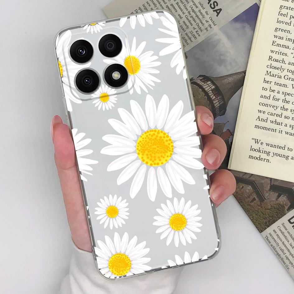 Чехол для телефона Honor Magic5 Pro 9S 9X Pro 20S 30S X8a X7a 8A Pro, задняя крышка, прозрачный противоударный мягкий силиконовый чехол с бабочкой и цветком для Honor, бампер