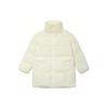 Levis FW22 Solid Color Stand Collar Mid-Length Down Jacket Women Outerwear Off-White A5179-0001