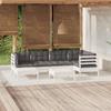 Day and Night - Day and Night Garden Furniture 7 Pieces and White Cushions Solid Pine Wood