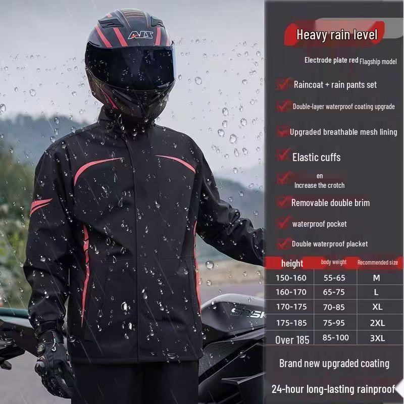 Мужской мотоциклетный дождевик и брюки - раздельный тип, штормозащитная экипировка для езды