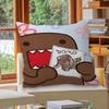 Милая Наволочка с Дизайном Domo-Kun и Кленовыми Листьями Счастливый Осенний Урожай Декор Праздничный Декор Наволочка для Подушки