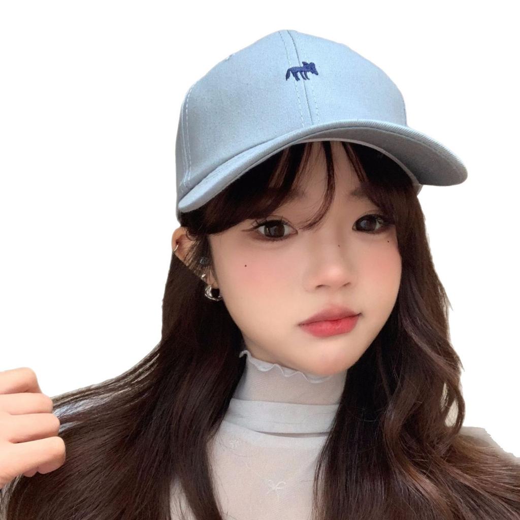 Новая корейская вышитая бейсболка с лисичкой для мужчин и женщин с широкими полями, подчеркивающая лицо, и шляпы с маленьким утенком для путешествий, солнцезащитные шляпы