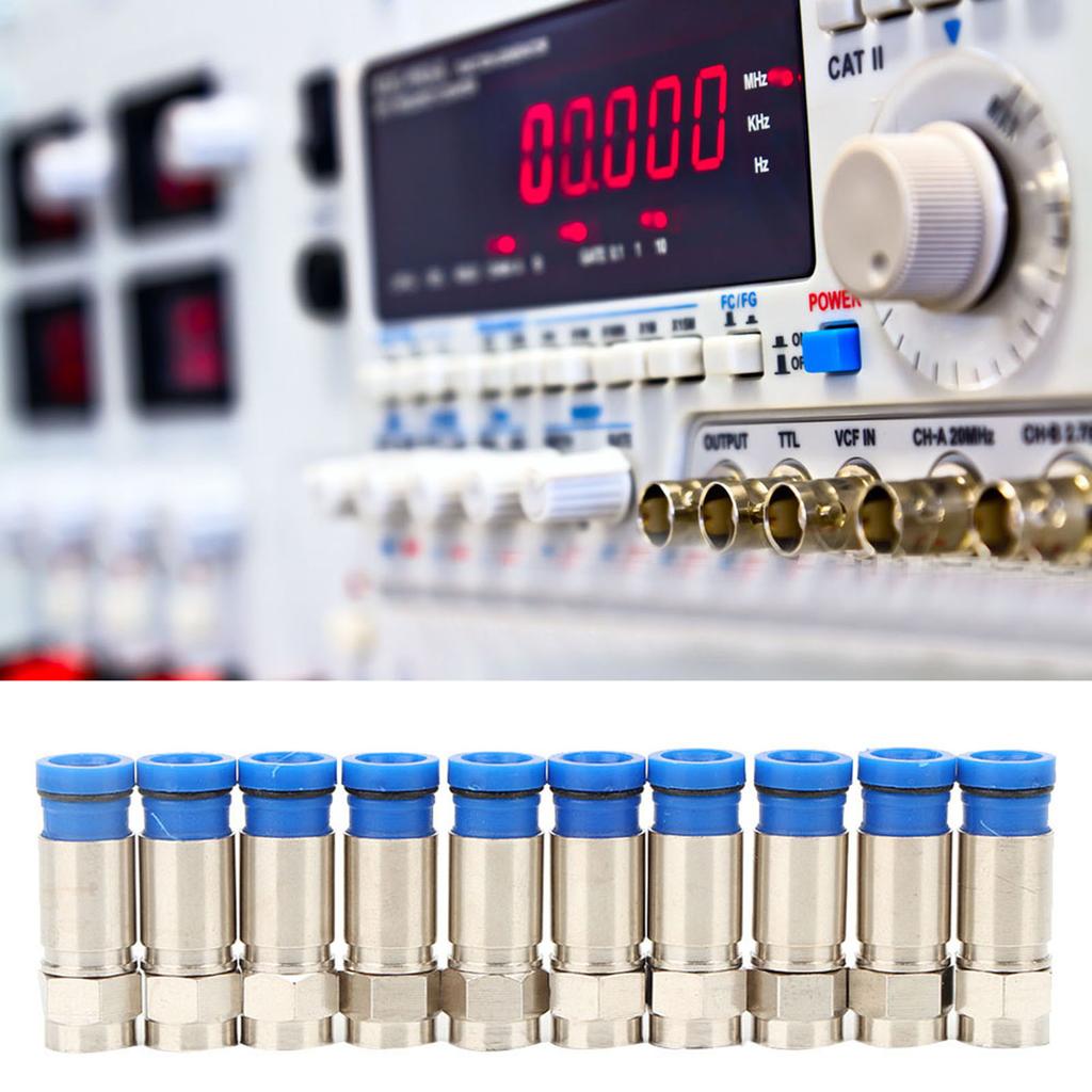 10 Pcs RG6 UK Squeezed Type F Connector F Cable Antenna Video Satellite Adaptor (F 004)