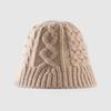 LOOKING4U Knit Cable Bucket Hat C2 Beige
