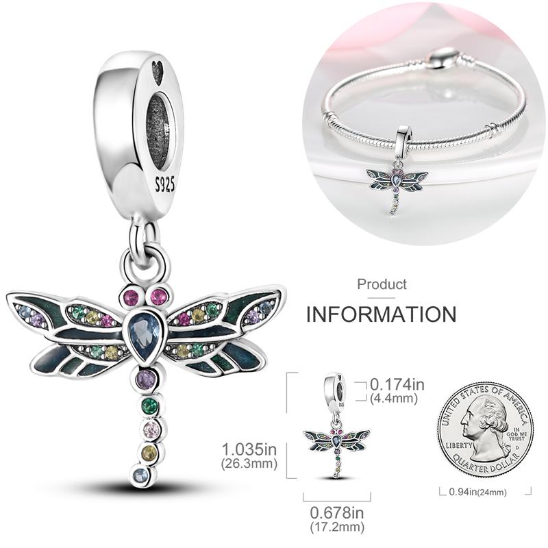 Fashion Trend 925 Silver Travel Airplane Dangle Charms Fit Original  Charm Bracelet DIY Sunflower Butterfly Bead