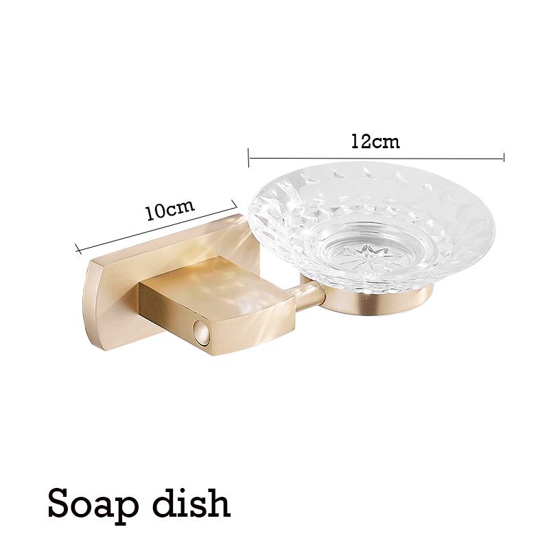 Аксессуары для ванной комнаты Набор фурнитуры Крючок для полотенец Мыльница Держатель для телефона Держатель для туалетной бумаги Держатель для туалетной щетки Нержавеющая сталь, матовое золото