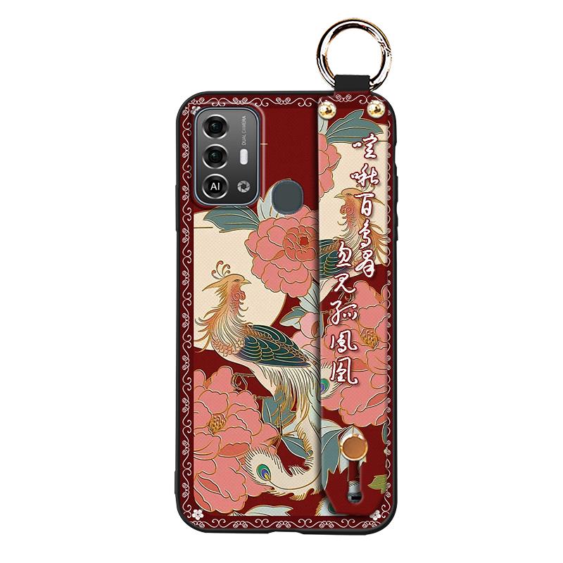 Shockproof Protective Phone Case For ZTE Blade A53 Pro Anti-dust For Mom Wrist Strap Waterproof Back Cover Elderly Lady