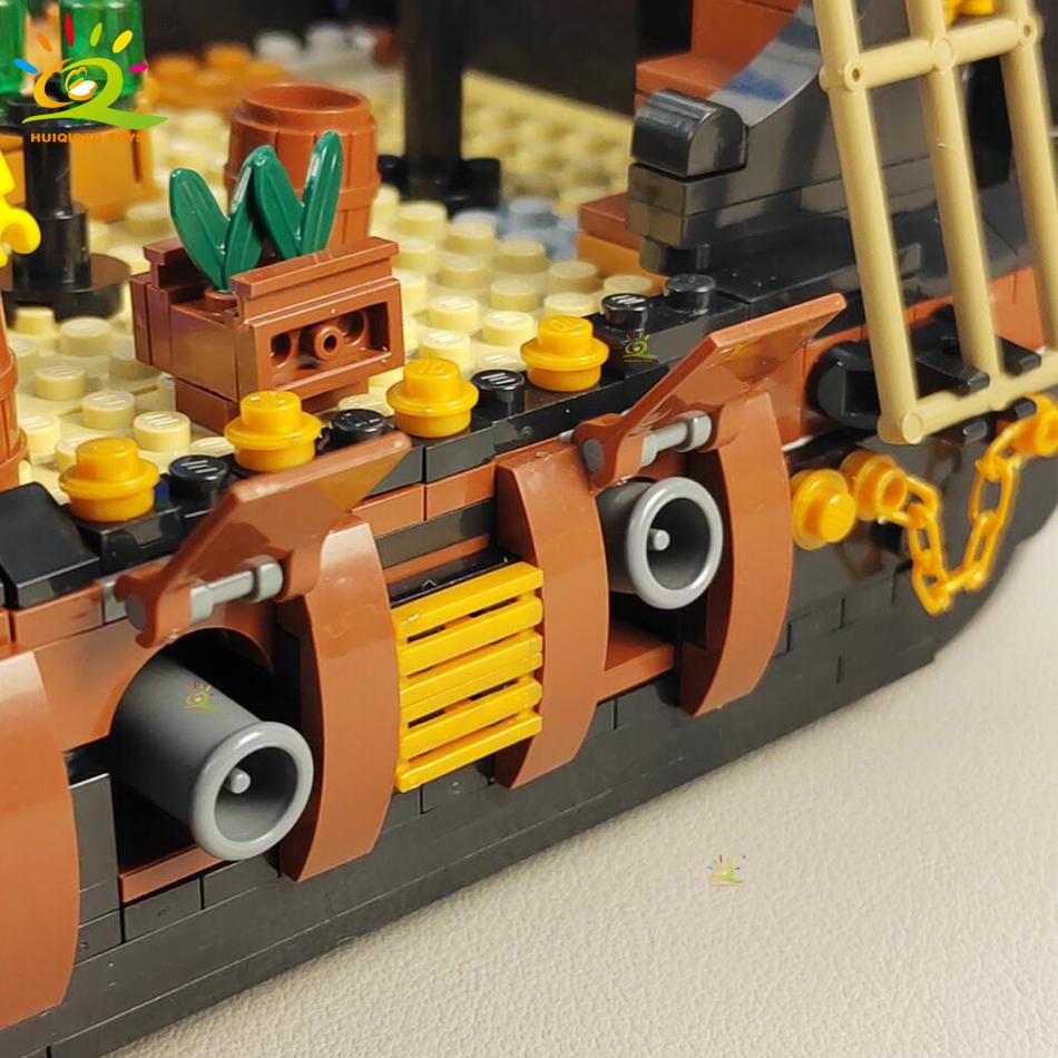 Moc Medieval Pirate Vikinged Ship Ocean Adventure Navigation Boat Building Blocks Education Kid Bricks Toy For Adult