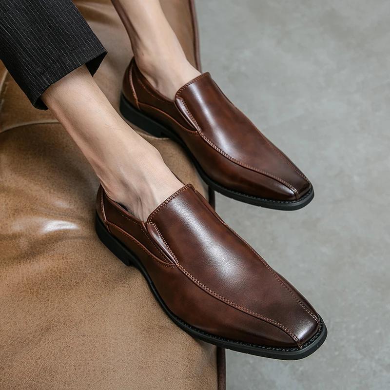 2026 Summer Autumn New Dress Shoes for Man Solid Color Business Casual Shoes Male Fashion New Designer Leather Shoes Man