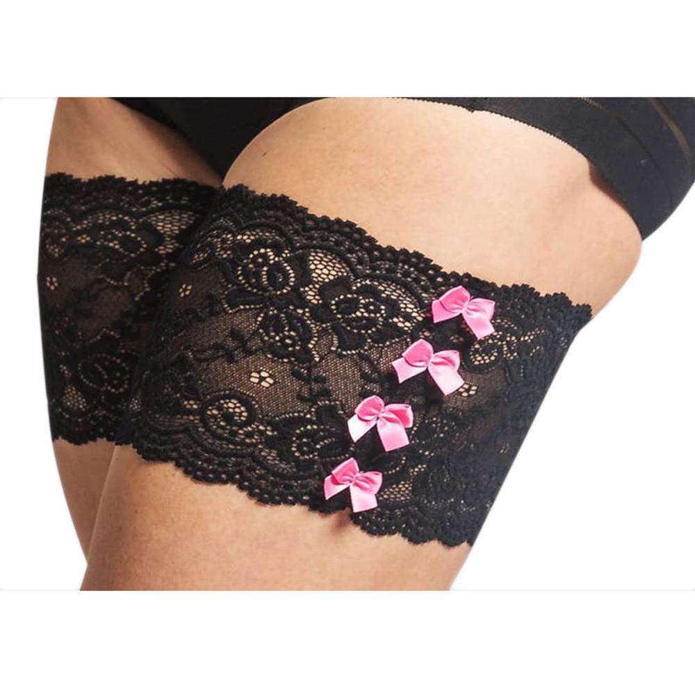 Женские кружевные эластичные повязки на бедра с бантом, предотвращающие натирание бедра, носки