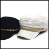 Морская кепка Твидовая кепка газетчика Черно-белая шляпа для выхода в свет Путешествий CZ308 [Белый Клык] Женская (белый)