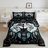 2/3pcs Wolf Kids Comforter Set King Size,Stars Sun Moon Love Heart Dreamcatcher Romantic Boho Bedding Set,Boys Girls Room Decor