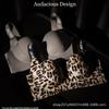 Leopard Print Fashion Letter Wide Shoulder Strap Seamless Underwear Women's Small Breasts Gather and Show Big Palm Cup Top Support Sexy Bra