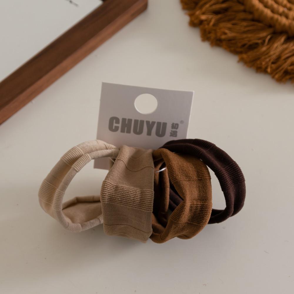 4pcs/set Seamless Hair Rope Set Macaron Color Elastic Hair Rings Simple Towel Hair Ties  Girl