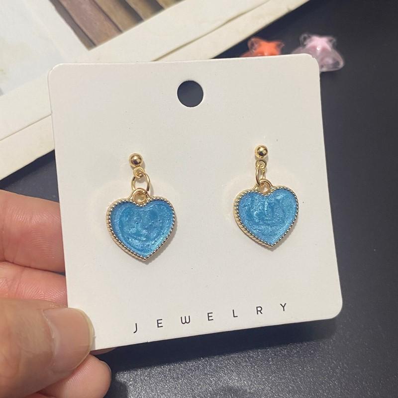Jewelry Set for Girl Women Cute Romantic Love Heart Necklace Earrings Set Fashion Neck Jewelry