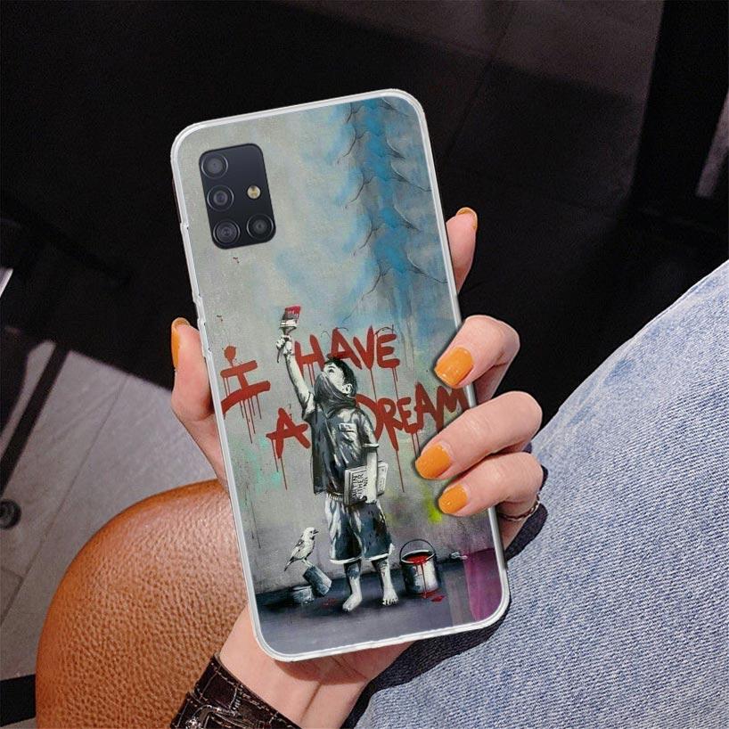 Чехол для телефона Street Art Banksy Graffiti для Samsung Galaxy A52 A32 A22 A12 A51 A31 A50S A30S A20S A10S Note 20 Ultra 10 Plus S10 A