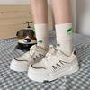 Оптовая продажа женской обуви Весна Новая резиновая мягкая подошва Увеличивающая рост Шнуровка студенческая женская повседневная спортивная обувь для катания на коньках