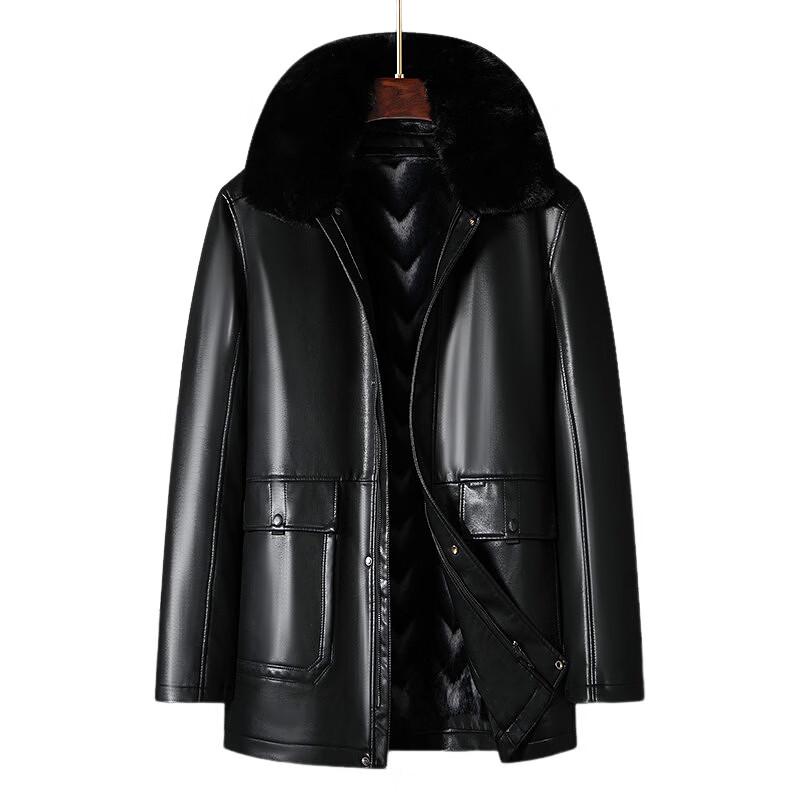 TUCANO Men's Detachable Lining Fleece Leather Jacket