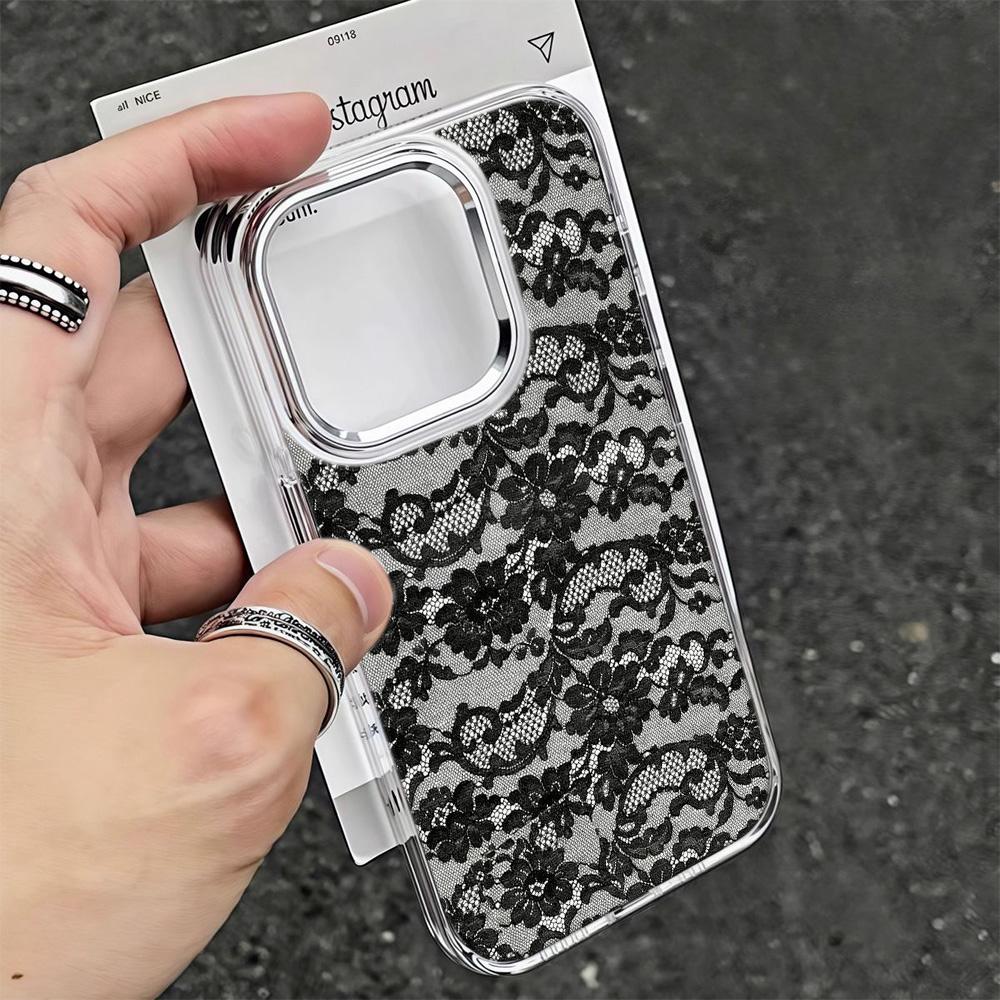 Sexy Lace Phone Case For Iphone 16 17 15 Pro Max 14 Plus 13 12 11 17Air 17E 16E Funda Phone Cover Anti-Fingerprint Coque