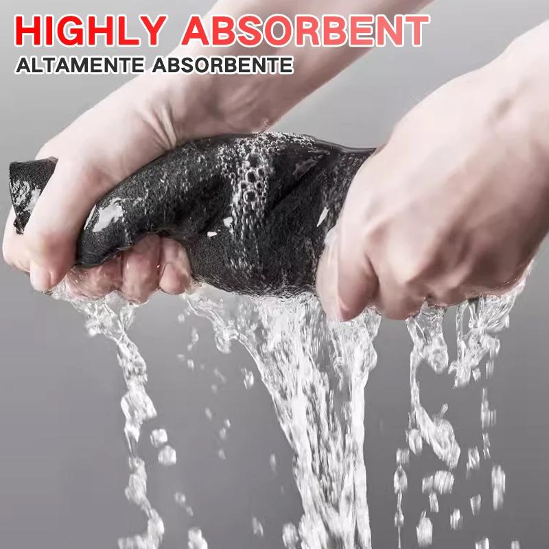 Утолщенная волшебная ткань для чистки из микрофибры, полотенце для очистки стекла, многоразовые моющиеся безворсовые тряпки для чистки кухонных стекол автомобиля