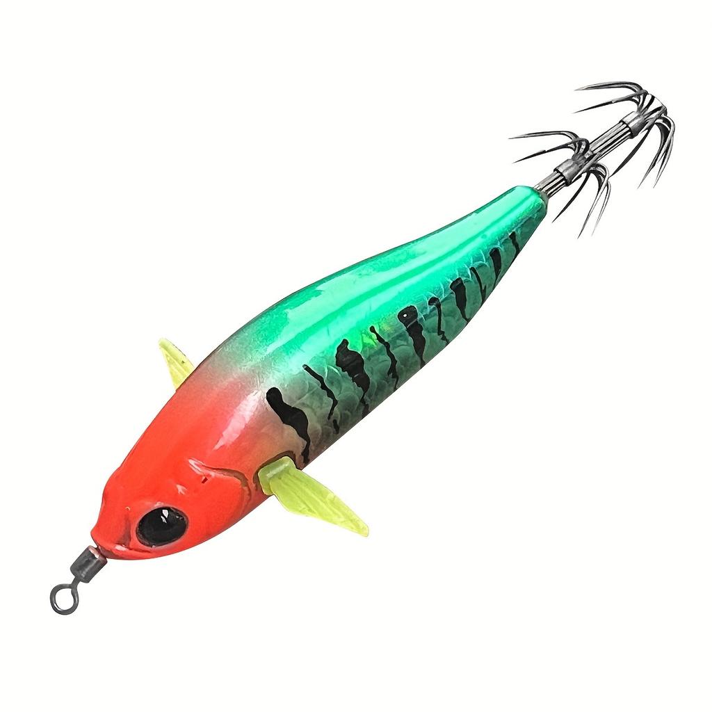 Laser Luminous Luminous Fishing Bait Shrimp Shape 63mm 7.2g Floating Lure Wood Material Squid Jigging Bait Squid Fishing