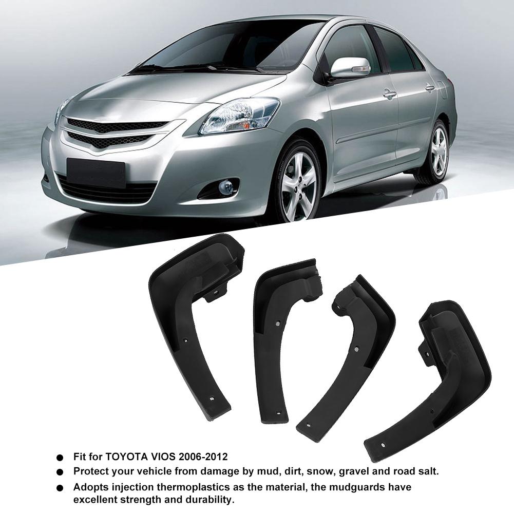 4pcs Plastic Mudguards Car Mud Flaps Fender Protector Fits for TOYOTA VIOS 2006 2012