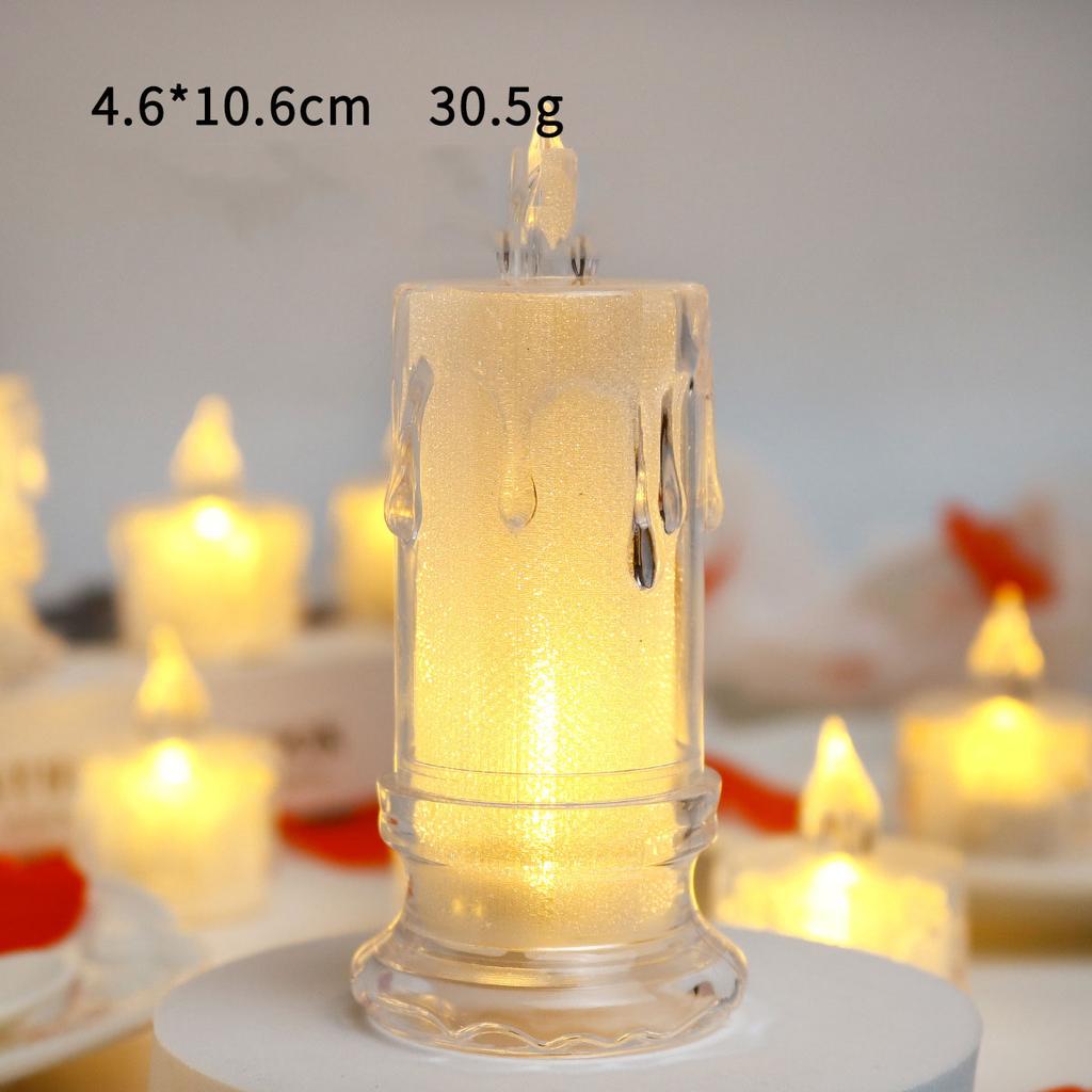 1Pcs LED Flameless Candle LED Gap Column Candle, Including Battery, Perfect For Christmas Family Gatherings Candlelight Dinners