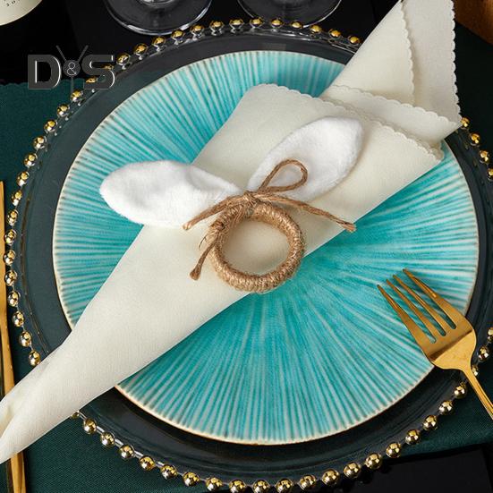 Кольцо для салфеток в виде пасхального кролика, держатель для салфеток в весеннем стиле, пряжка для салфеток в виде кроличьих ушей, украшения стола для званого ужина, банкета, мероприятий