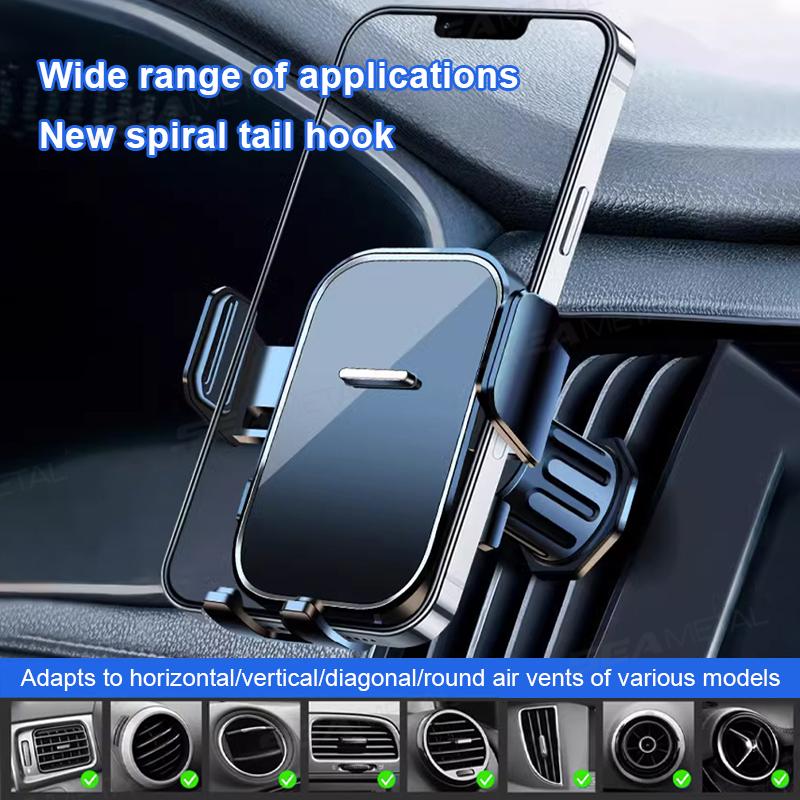 SEAMETAL Gravity Car Phone Holder Air Vent Hook Clip Adjustable 360 Rotation Vent Clip Car Phone Holder Mount