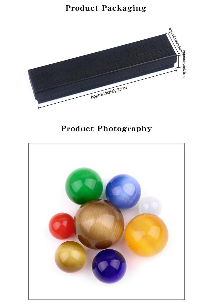 2079 Cat's Eye Stone Solar System Galaxy Ornament for Educational Science