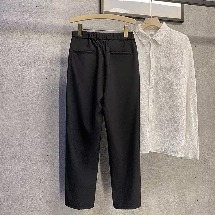 Мужские брюки-костюмы Slim Fit Nine-Point Casual с эластичной резинкой на талии, весна/лето - корейский стиль