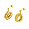 Fashion High-end Snake Earrings Personalized Niche Temperament Earrings Stainless Steel Snake Earrings Women