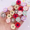 50pcs Resin Kawaii Colorful 13mm Flower Gem Flatback Stone Applique DIY Wedding Greeting Card Scrapbook Ear Studs Accessories